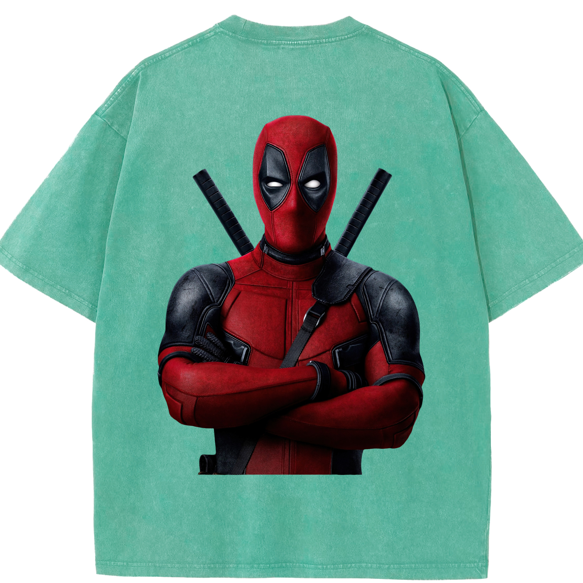 （画像用） Deadpool デッドプール 綿100% ヴィンテージ風 半袖Tシャツ（背面プリント）